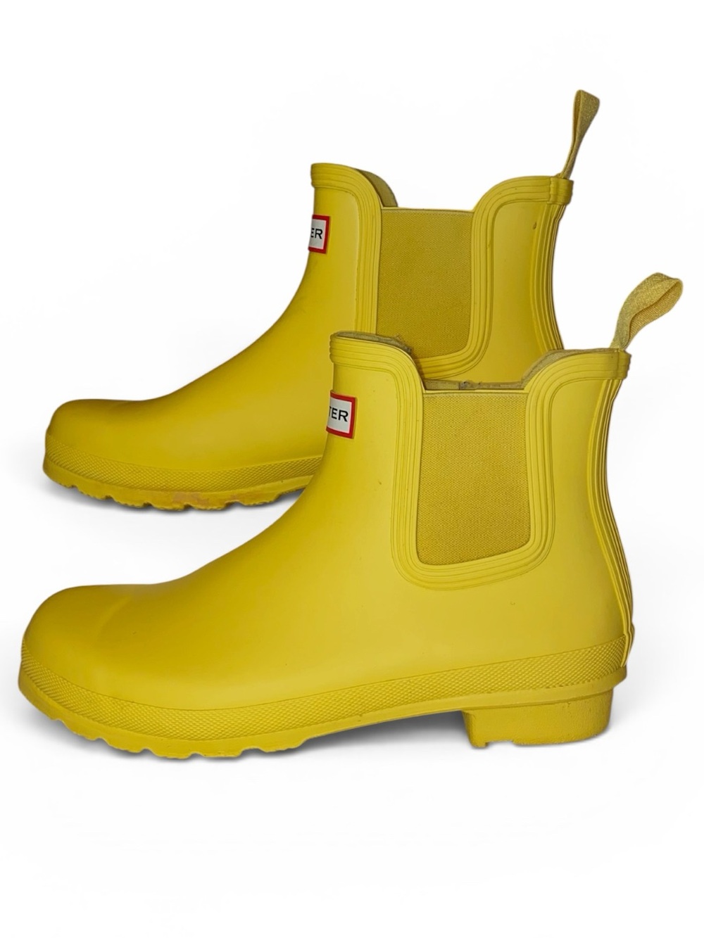 HUNTER “CHELSEA” Waterproof Short Rubber Rain Boot Classic Yellow Size 10 - Picture 3 of 7